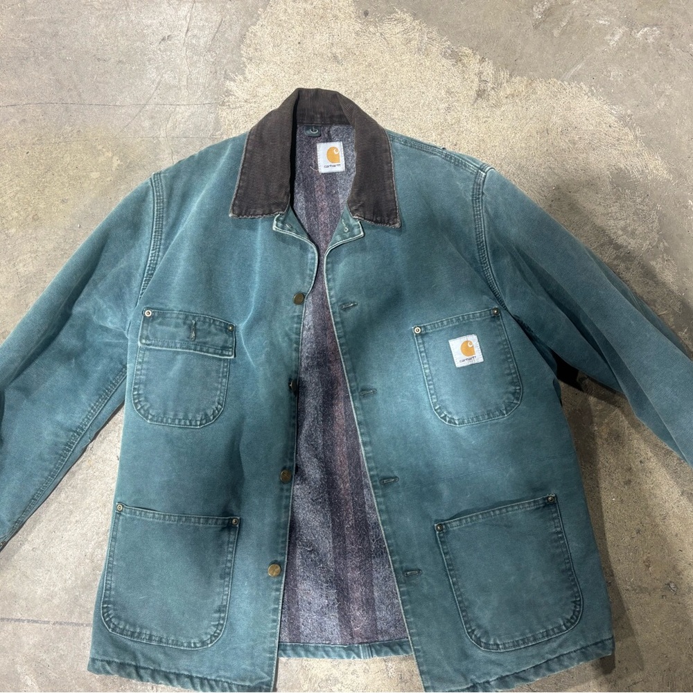 Carhartt Green Military Field Jacket with Utility Style and Sturdy Fabric